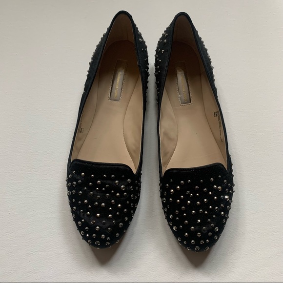 INC Rhinestone Flats in Black - Picture 1 of 6